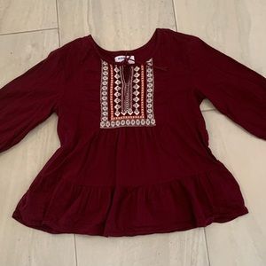 Old Navy Burgundy Tunic Top - Size 10-12